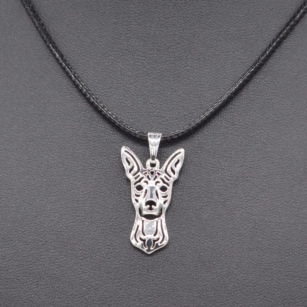 Women Alloy Miniature Pinscher Dog Necklaces With Rope Chain
