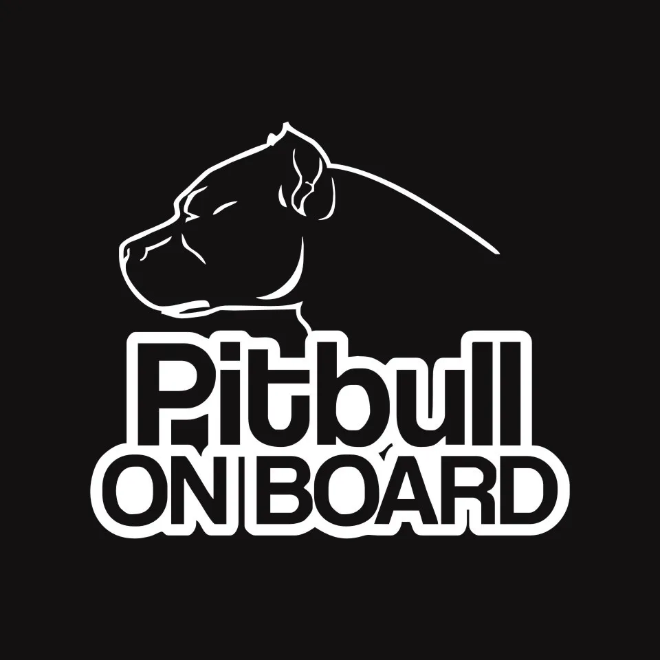 Pitbull On Board Dog Vinyl Funny Waterproof Car Sticker Black Silver Laser Motorcycle Auto Wall Window Sticker Decal 16CM13 (6)