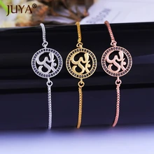 Высококачественный медный CZ Кристалл АУМ Ом Символ браслет для женщин мужчин ювелирные изделия для влюбленных браслет femme bijoux