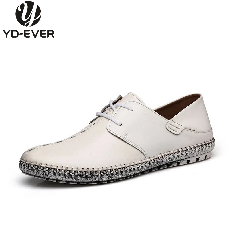 Couro Sapatos De 100 blue Mocassim Buraco Plus Sapatos Negócios Up Genuíno Lace Respirável Suave Black Homens white brown Handmade Condução Size Loafers p5Eqxqnwf