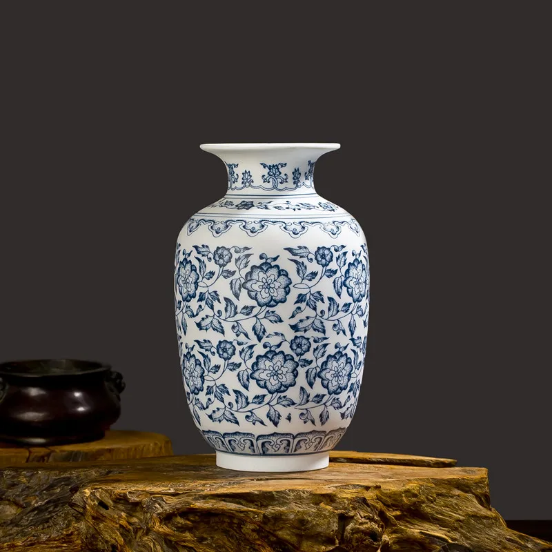 Blue and White Porcelain Vases Interlocking Lotus Design Flower ... Blue and White Porcelain Vases Interlocking Lotus Design Flower ...