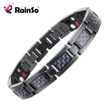 De calidad superior titanium del brazalete de la pulsera de cuidado de la salud magnética pulsera azul plateado joyería de los hombres pulseras amor