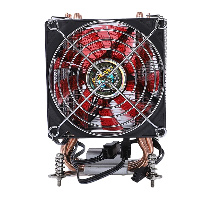 LANSHUO Медь 4 тепловая труба Термальность процессорный кулер для Lga/1150/1151/1155/1156/1366 Intel Многоплатформенный радиатор процессора 3 беспроводным доступом в Интернет - Цвет: Red