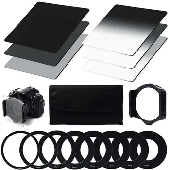 

High quality 17 piece set Neutral Density ND Filter ND2 ND4 ND8 Full set + Holder adapters for Cokin P