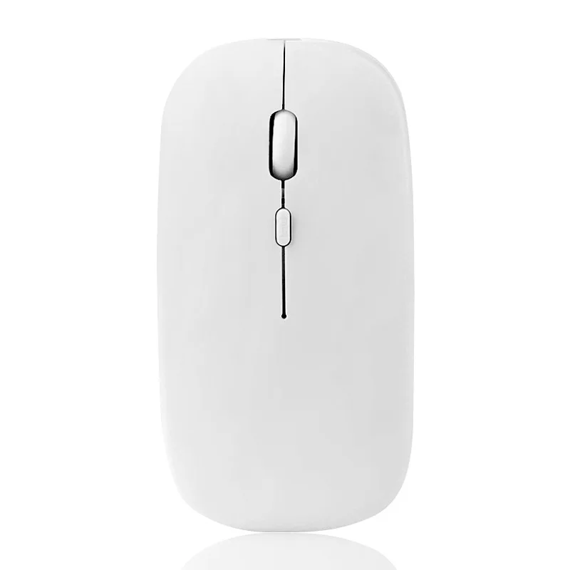 Беспроводная мышь 2,4 ГГц с зарядным usb-приемником type-C, игровая мышь 1600 dpi, 5 цветов на выбор, тонкая Бесшумная мышь для настольного ноутбука - Цвет: White