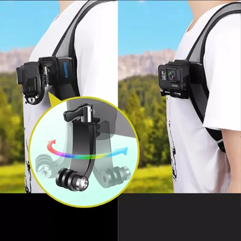 360 градусов вращения Рюкзак Сумка зажим для GoPro Hero 7 6 5 4 или Xiaomi yi SJCAM SJ4000 DJI аксессуары для экшн-камеры