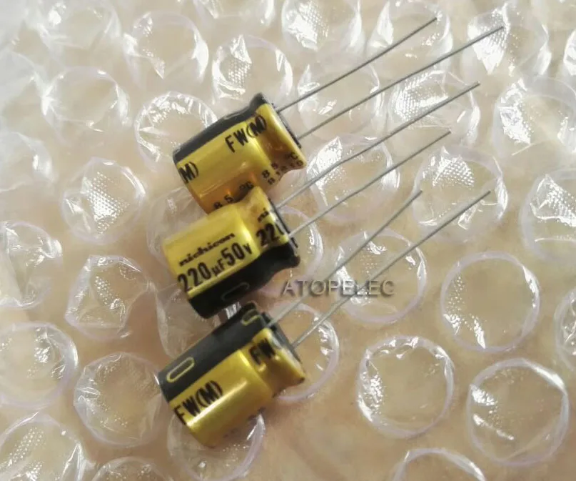 

10pcs Nichicon FW 220uF/50V Electrolytic Capacitors Hi-Fi Audio