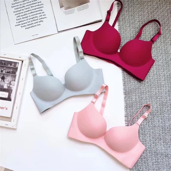 

Sexy Deep U Cup Bras For Women Push Up Lingerie Seamless Bra Wire Free Bralette Backless Plunge Intimates Female Underwear