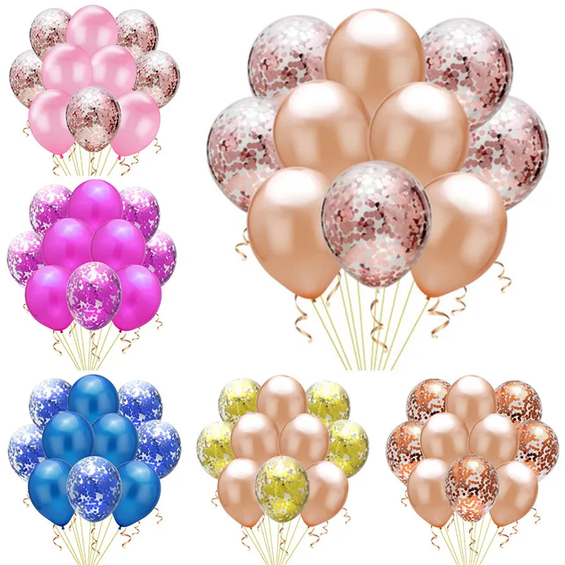 Новые золотые, розовые, золотые, серебряные конфетти латексные шары для украшения дня рождения