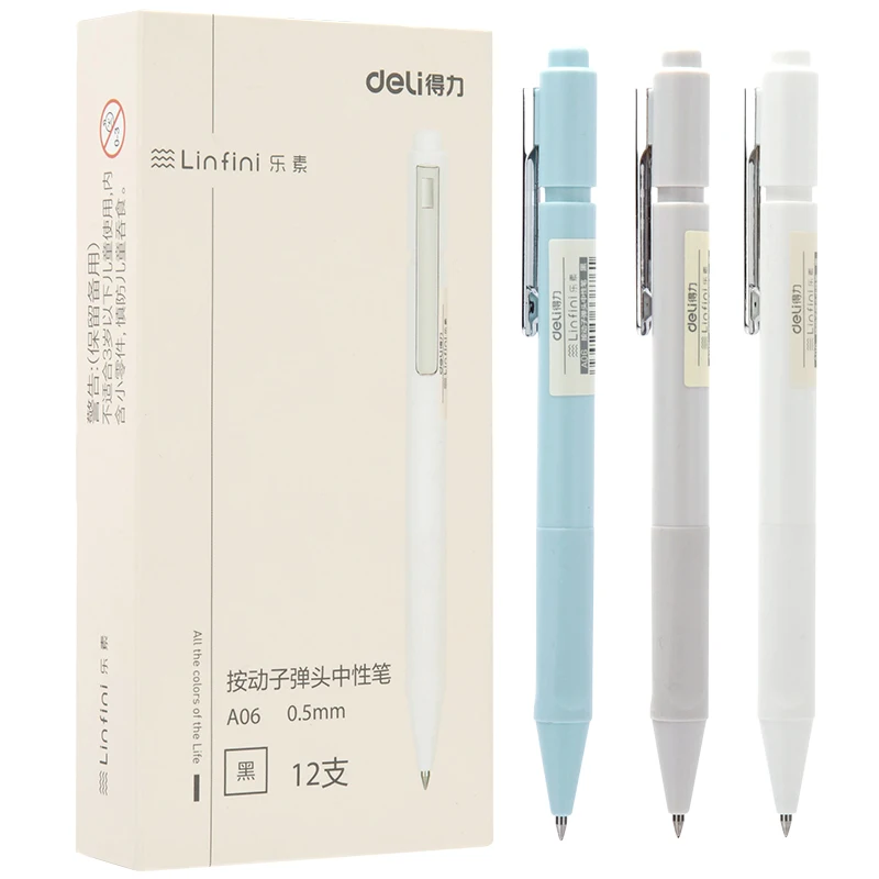 

Gel Pen 0.5mm black ink pure color style click type plastic high quality writing stationery 3pcs/lot