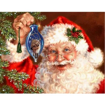 

Smiling Santa Claus 5d Cross Stitch Diy Diamond Painting Rhinestones Canvas Craft Mosaic Crystal Painting K413