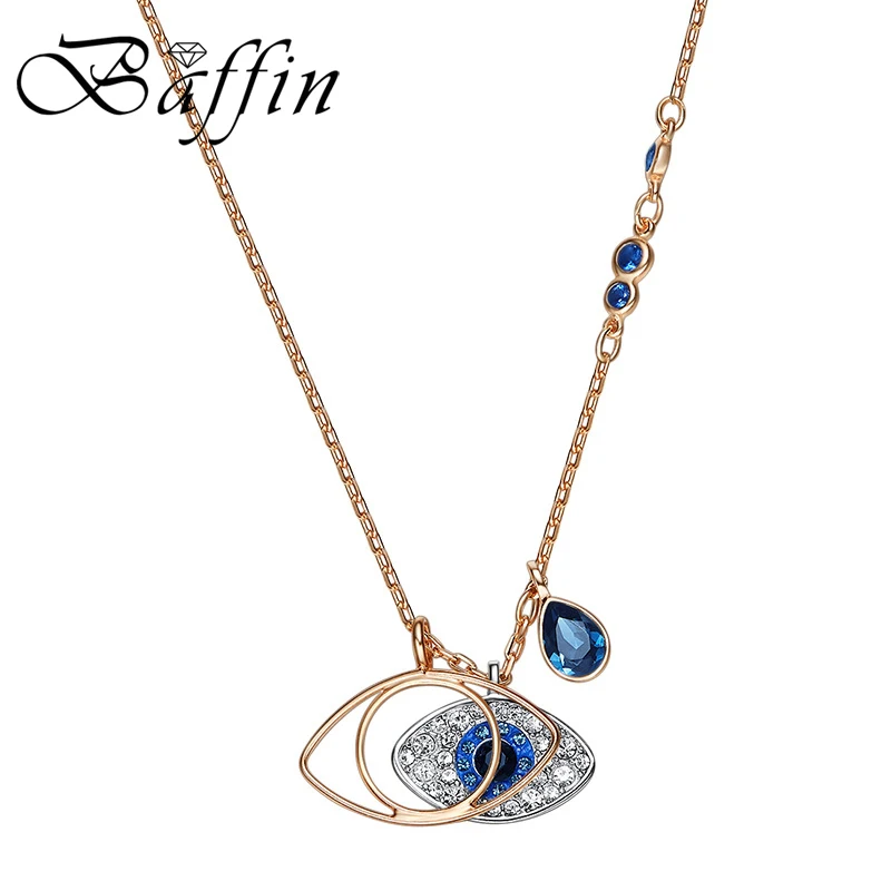 

BAFFIN Fashion Variable Shape Eye Pendants Necklaces Crystals From Swarovski Elements Rose Gold Color Collares For Women Gifts