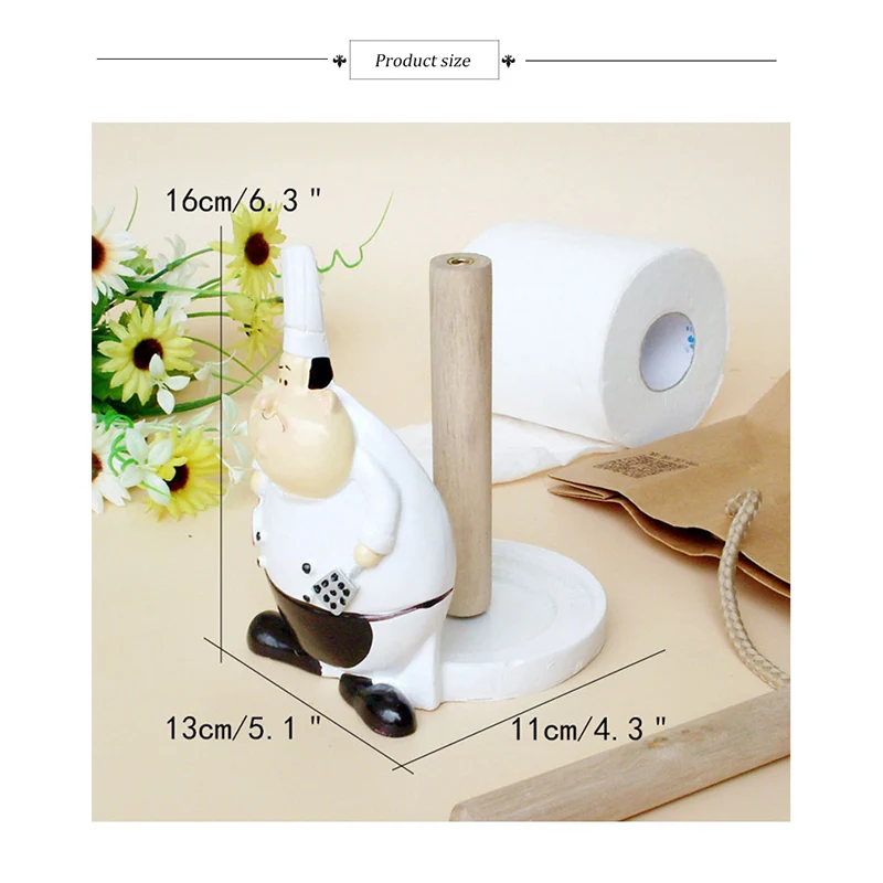 Креативный держатель для бумажных полотенец из смолы, статуэтки, миниатюрный держатель для салфеток шеф-повара, для выпечки, кухни, обеденного стола, Декор, ремесла
