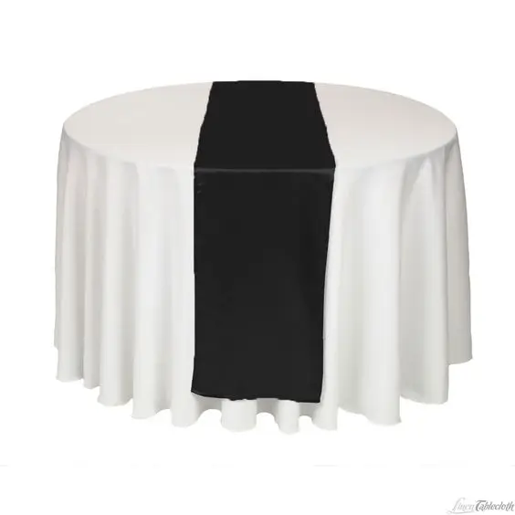 wholesale cheap white satin table runner for wedding banquet partyin