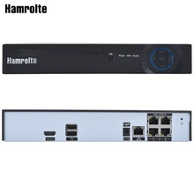 Hamrolte CCTV NVR 4CH H.265 POE NVR Max 4 K Выход для IEEE802.3af 48 V POE IP Камера Поддержка Обнаружение движения удаленный доступ Xmeye