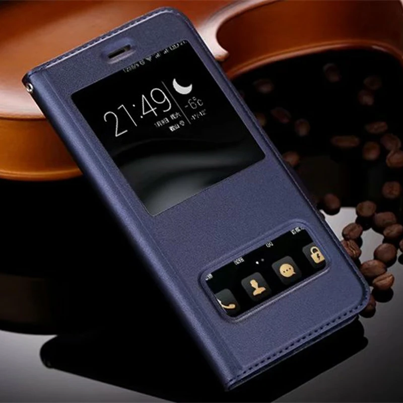

Ultrathin View Window Flip Leather Case For Huawei Honor 9 Cases Luxury Phone Cover With Kickstand