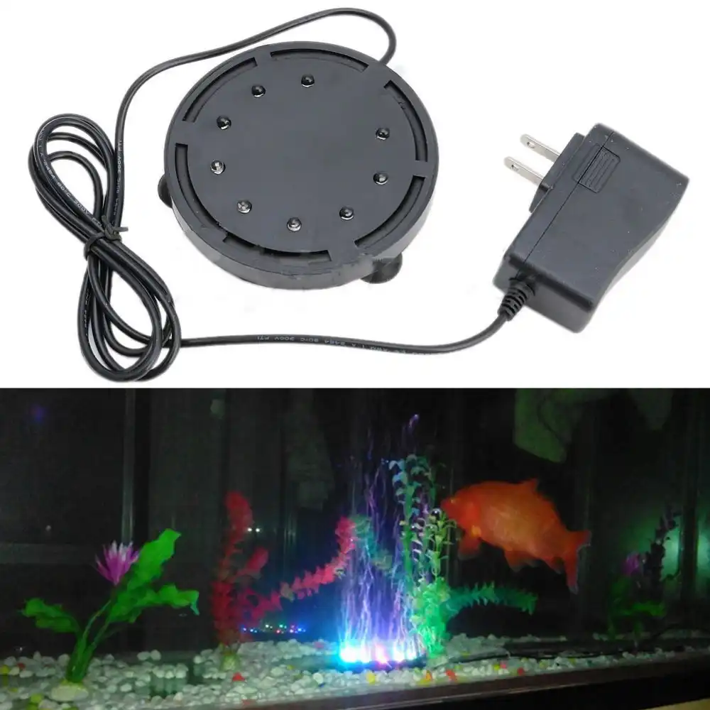 Unerwater Aquarium Ikan Tangki Air Curtain Bubble Stone Lampu Mini