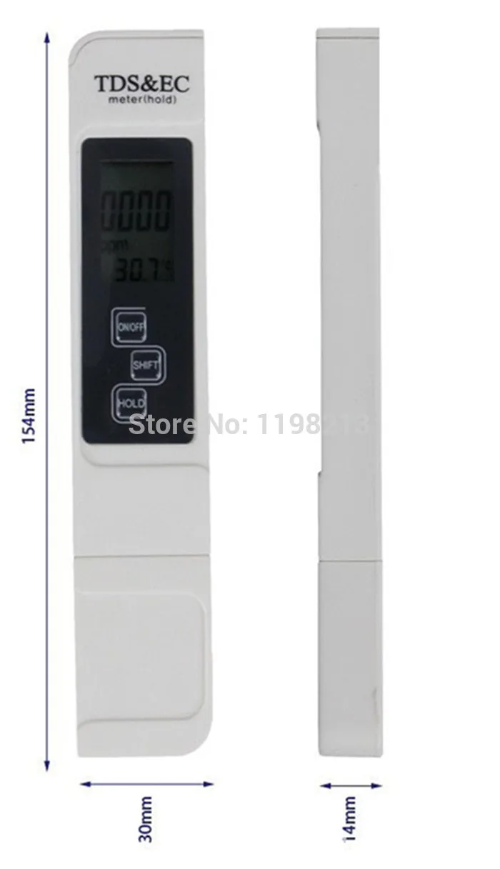 10 шт TDSmeter EC метр Температура тестер 3-в-1 Портативный цифровой качество и чистота воды тестер Измеритель электропроводности инструмент