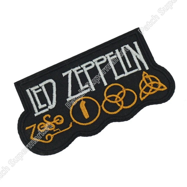 Led Zeppelin вышивка патч 50% скидка на 10 лотов тяжелый металл музыка панк-рок группа рокабилли Кепка пришить Железный значок Косплей