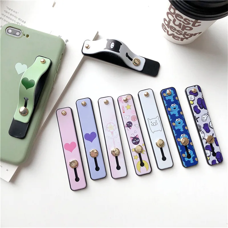 

Cute Cartoon Holder Strap For Mobile phone Holder for iPhone X 8 7 6 Plus IPAD for Samsung For Huawei Phone Case Grip