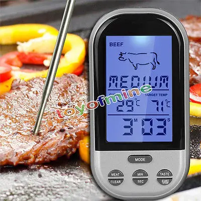 цифровой термометр для мяса с дистанционным щупом. термощуп для мяса блютуз электронный. цифровой термометр для мяса. термометр для мяса выносной для духовки. цифровой термометр с выносным щупом и таймером.