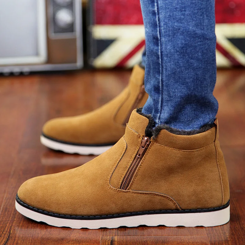 black Mâle Courte Avec Top Fashion Bottes Hiver Zipper Casual Chaussures Hh 2018 New yellow Peluche 198 Hommes Neige Confortable Cheville Blue Rt5znd0q0x