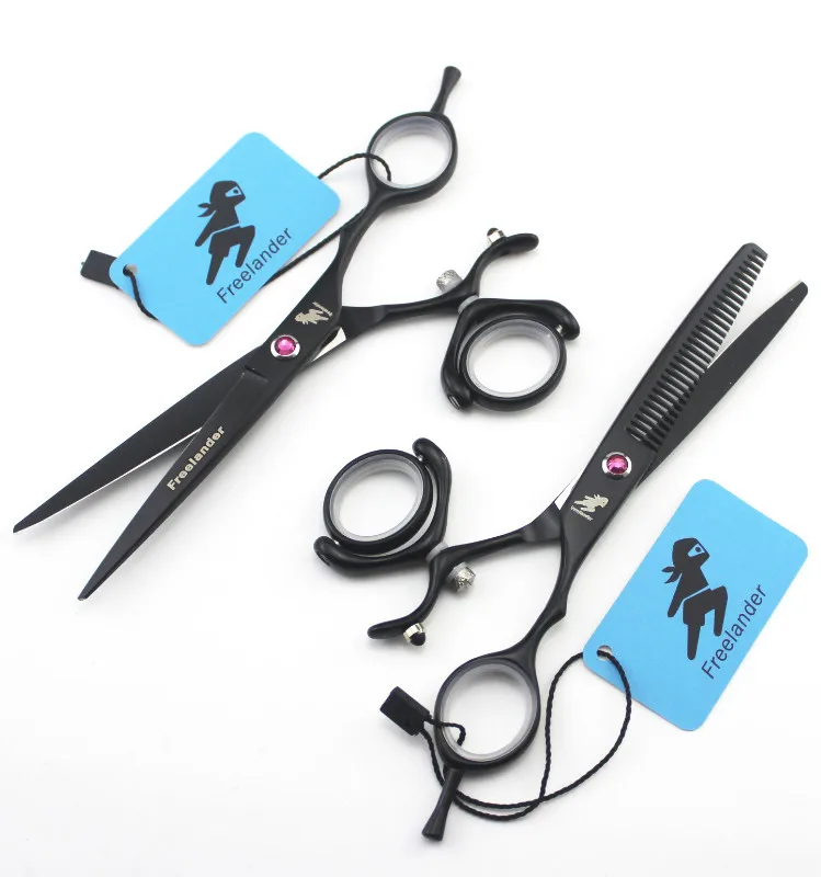 

6 in. Professional Hairdressing Scissors,62HRC JP420C,CUTTING SCISSORS and THINNG SCISSOR ,360 degree rotating handle,