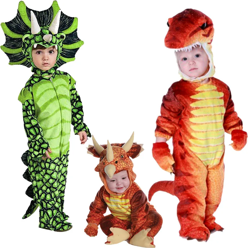 Костюм трицератопса для мальчиков, Детский костюм маленького тирекса маскарадный комбинезон с динозаврами, маскарадный костюм на Хэллоуин, рождественские костюмы для детей
