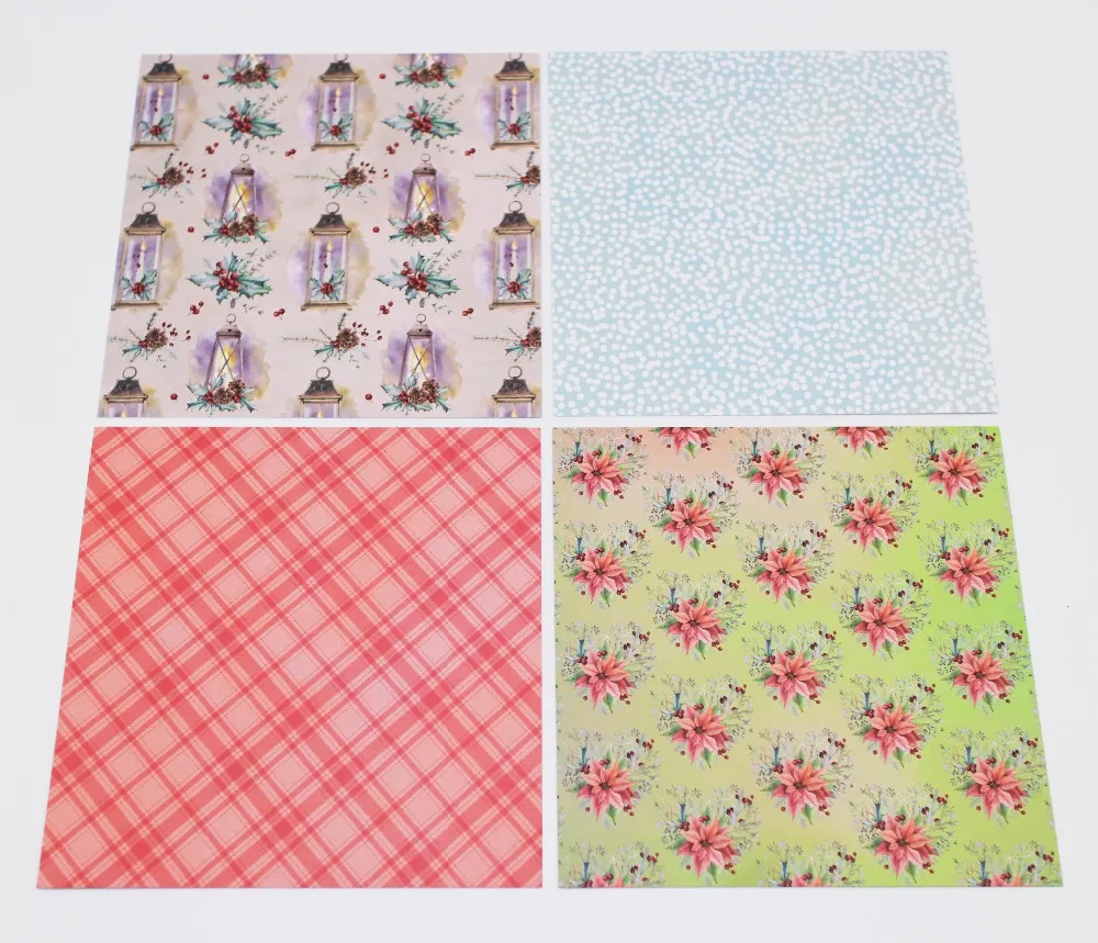 12/24 Sheets 6'' Single-side printed Paper pack Christmas Style Handmade Craft Paper For Projects/Photo Album/Card Making Crafts