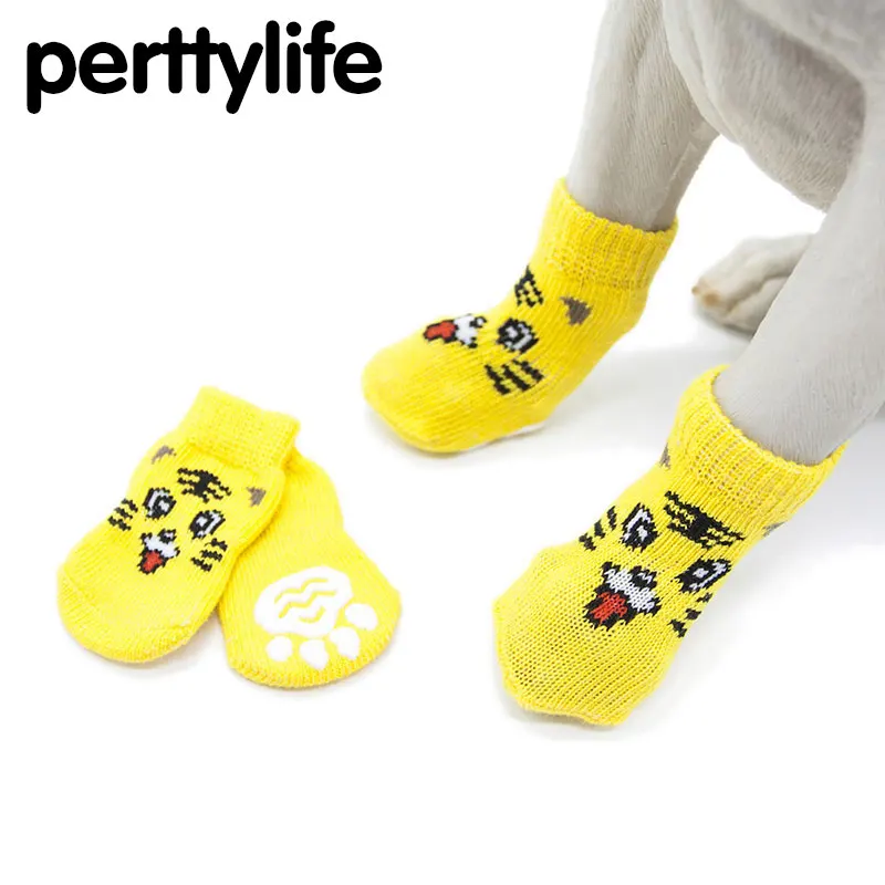 PERTTYLIFE Pet Dog Socks Small Dog Anti grab Anti scratch Dog Tiger