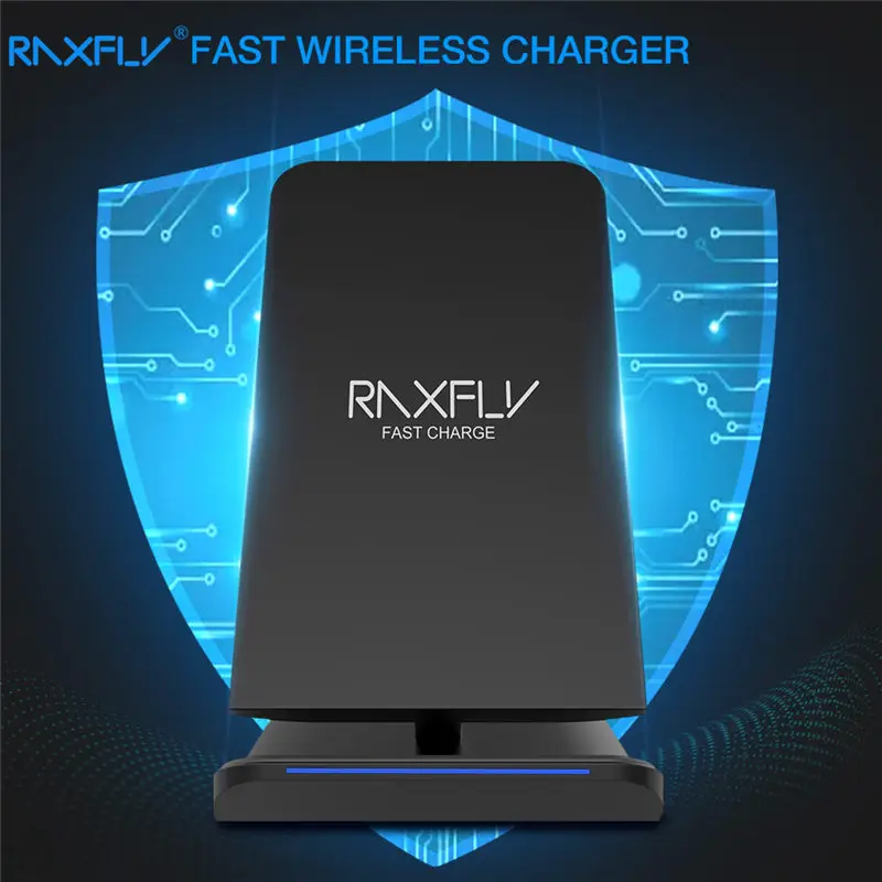 RAXFLY Wireless Charger For iPhone XS Max XR XS X 8 10W Qi Fast Charger For Samsung S10 S9 S8 Plus S7 S6 Note 9 8 Charging Fast