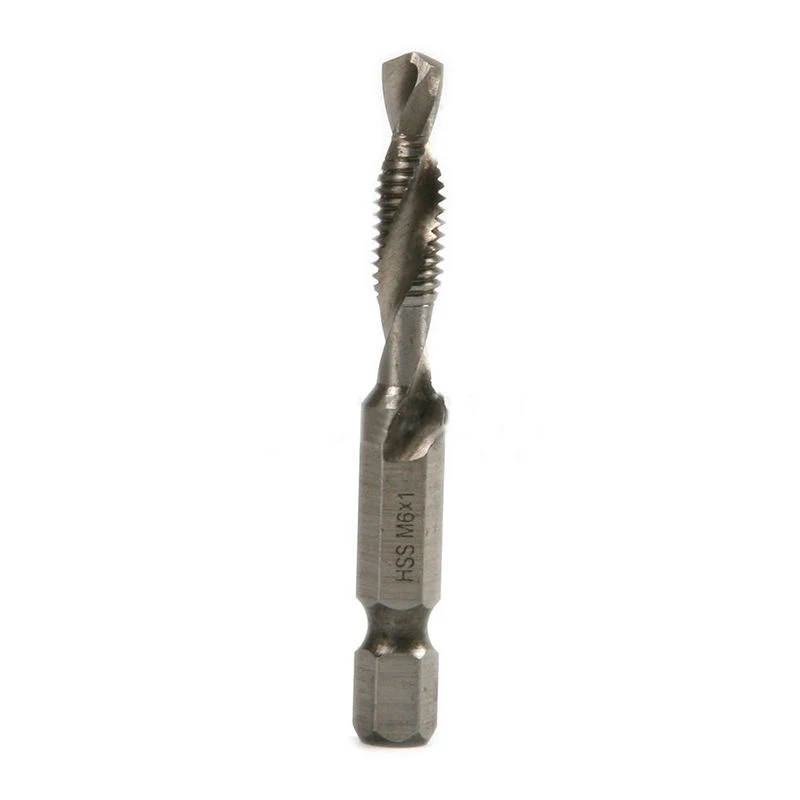 DWZ Silver  6pcs  M3-M10 1/4'' Hex Shank HSS Metric Screw Thread Taper Drill Cone Bits Set
