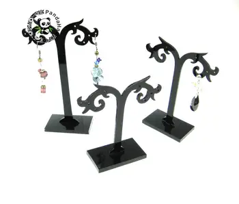 

Black Pedestal Display Stand, Jewelry Display Rack, Earring Tree Stand, about 8cm wide, 8~12cm long. 3 Stands/Set