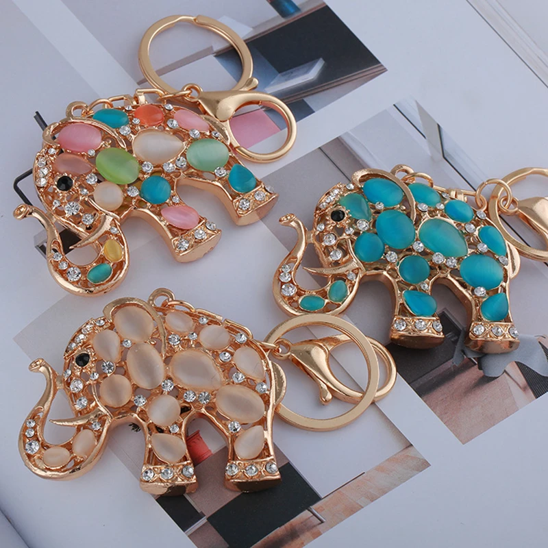 Newest Metal Keychain Thai mascot Elephant Key ring Holder Lucky Big