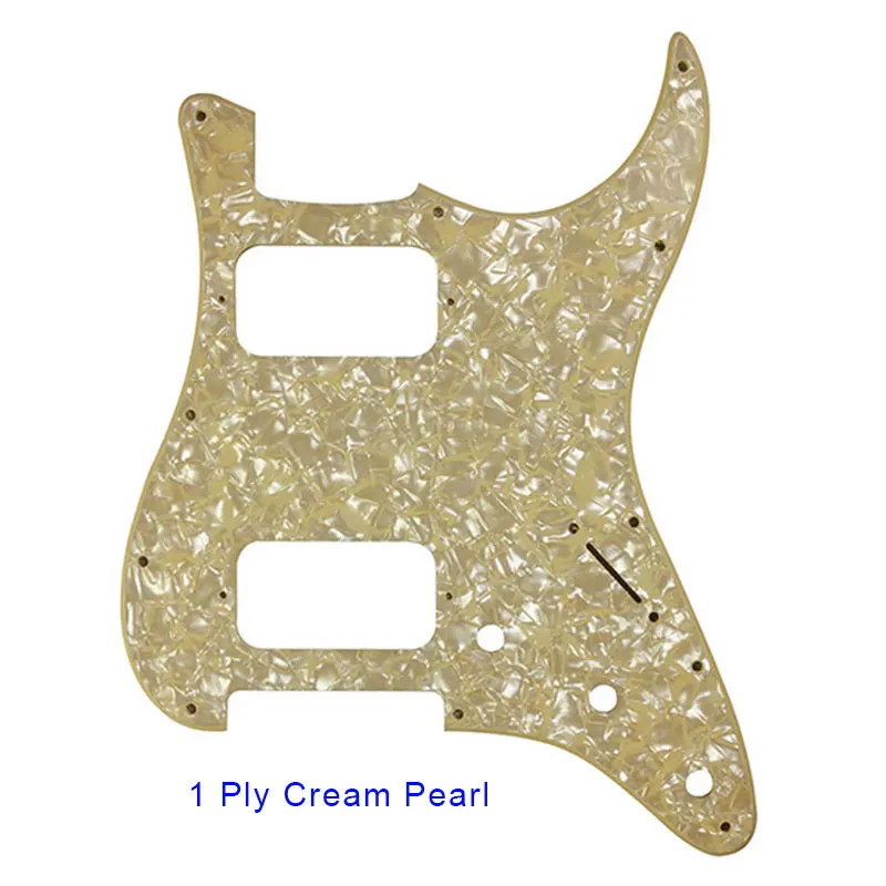 1 ply cream pearl Pleroo гитарные аксессуары гитарные накладки 11 винтовых отверстий для США/Мехико стандарт ST HH гитара Stratocaster царапина пластины - Цвет: 1 ply cream pearl