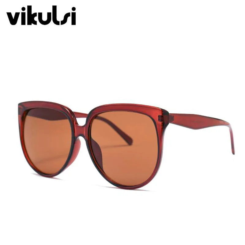 Большие солнцезащитные очки "кошачий глаз" для женщин, модные женские роскошные брендовые солнцезащитные очки, Женские винтажные солнцезащитные очки UV400 - Цвет линз: E13 brown brown