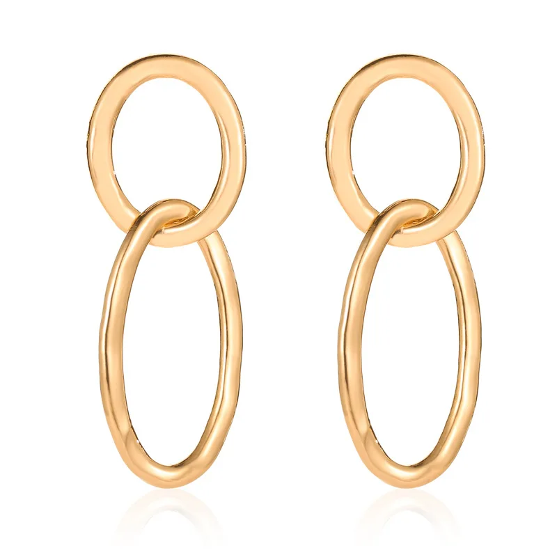 

New brand design oval metal chain earrings generous minimalist wild indian jewelry aretes de mujer modernos 2018.
