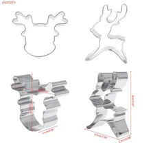 OOTDTY формочка для печенья из нержавеющей стали, форма для печенья, Рождественский Sika, олень, инструмент для самостоятельного изготовления, форма для украшения головы оленя