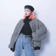 Уличная любовь Алфавит зажим хлопок утолщение две стороны носить свободный BF хлопковая одежда зимнее пальто