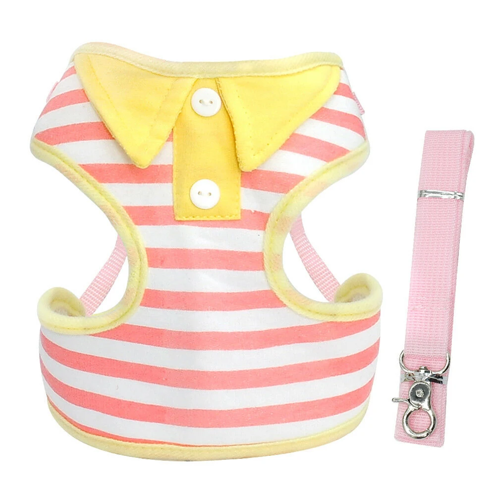 

Puppy Dog Cat Walking Medium Soft Reflective Polyester Accessories Pet Vest Adjustable Striped Mesh Lead Leash Small
