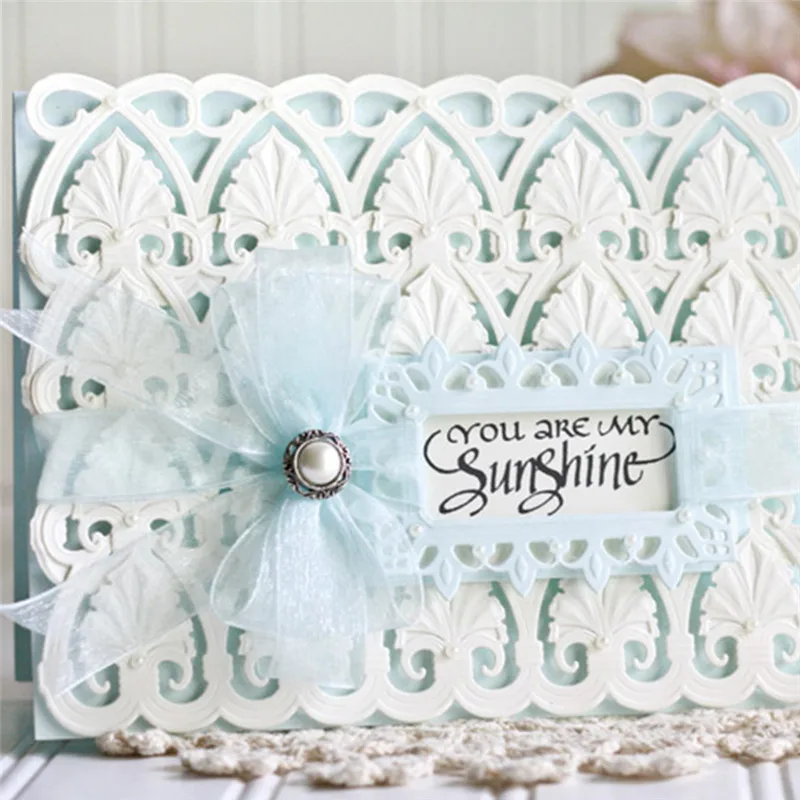 

Naifumodo Lace Border Dies Scrapbooking Metal Cutting Dies New Rectangle Frame Heart Craft Dies Cut for Cards Making 2019 Hot