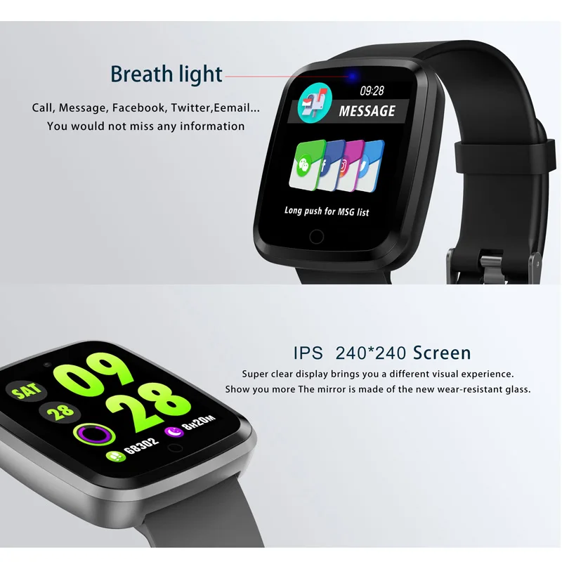 V6 Heart Rate Monitor Fitness tracker Blood Oxygen Pressure Smart Band High-definition Screen Weather Forecast Wristband