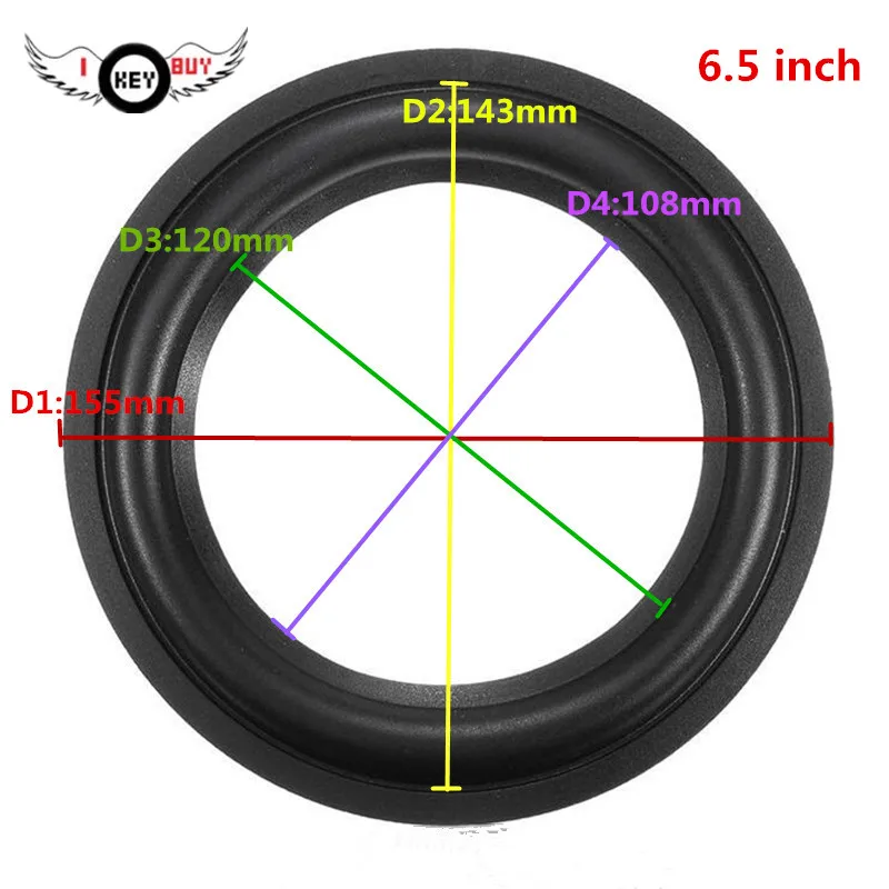 2 шт./партия, 5/6/6,5/10 дюймов, динамик среднего размера, конус, ремонт, аксессуары, поролоновые края, кольцо, сабвуфер, запчасти