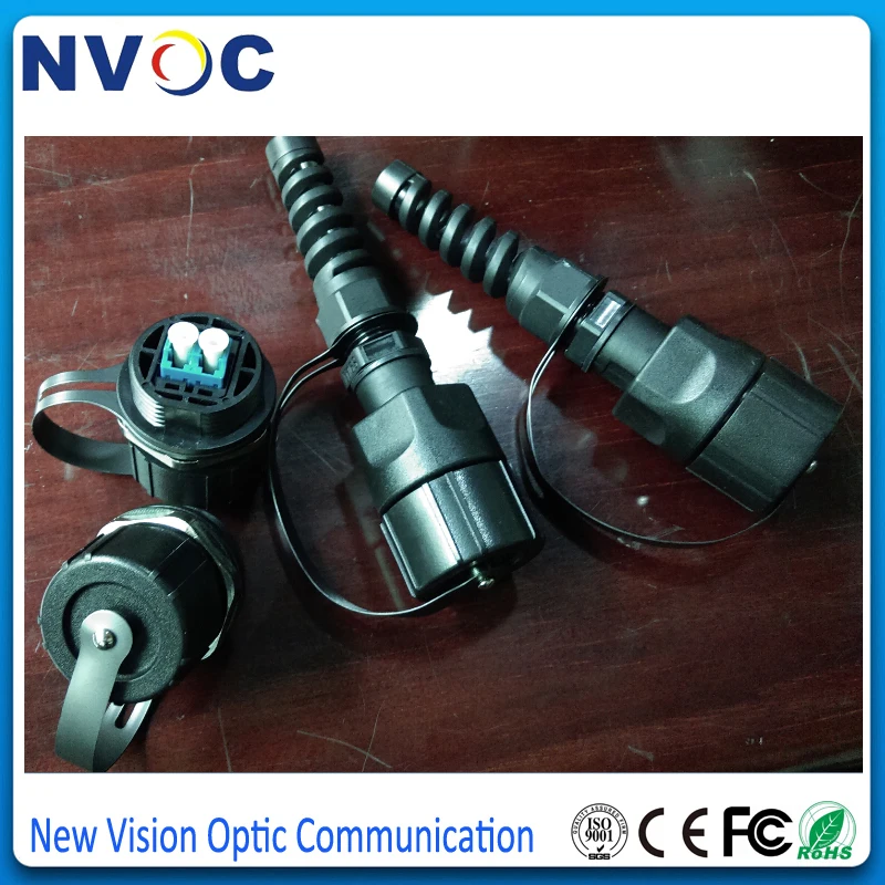 

6Pcs IP67 ODVA-LC Duplex Bulkhead ODVA LC DX Fiber Optic Adapter with Dust Cap+6Pcs ODVA LC DX Fiber Optic Connector