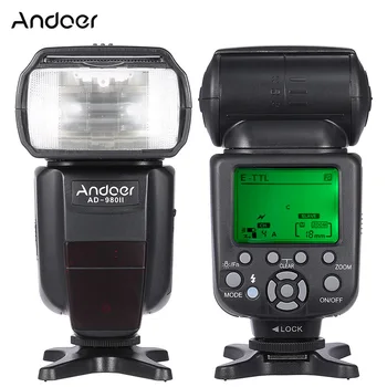 

Andoer AD-980II E-TTL HSS 1/8000s Master Slave GN58 Flash Speedlite for Canon 5D Mark III/5D Mark II/6D/5D/7D DSLR Camera