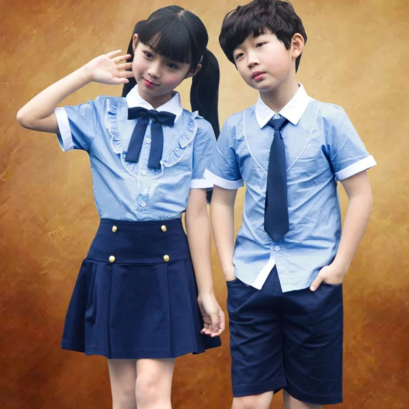 

Children's suit 2018 New type Summer School uniforms College Wind Korean Pupils British style Boys and girls Wear