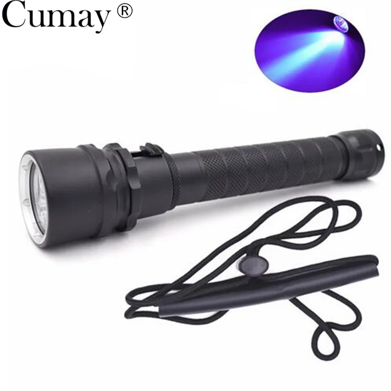 

Aluminum 10W Scuba Waterproof LED Flashlight 3 XPE Purple LED Flash Light 395nm Underwater 100m UV Diving Torch linterna buceo