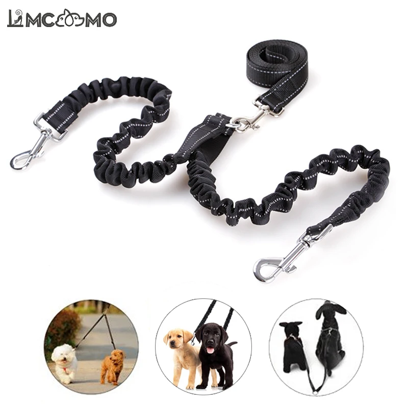 170CM Nylon Elastic Double Dogs Leashes Coupler For Two Dogs Leashes