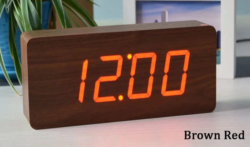 Best Modern Wood Clock Led Display Bamboo Digital Alarm Best Modern Wood Clock Led Display Bamboo Digital Alarm Orologio Digitale Show Temperature Time With Voice Control In Clocks From Home