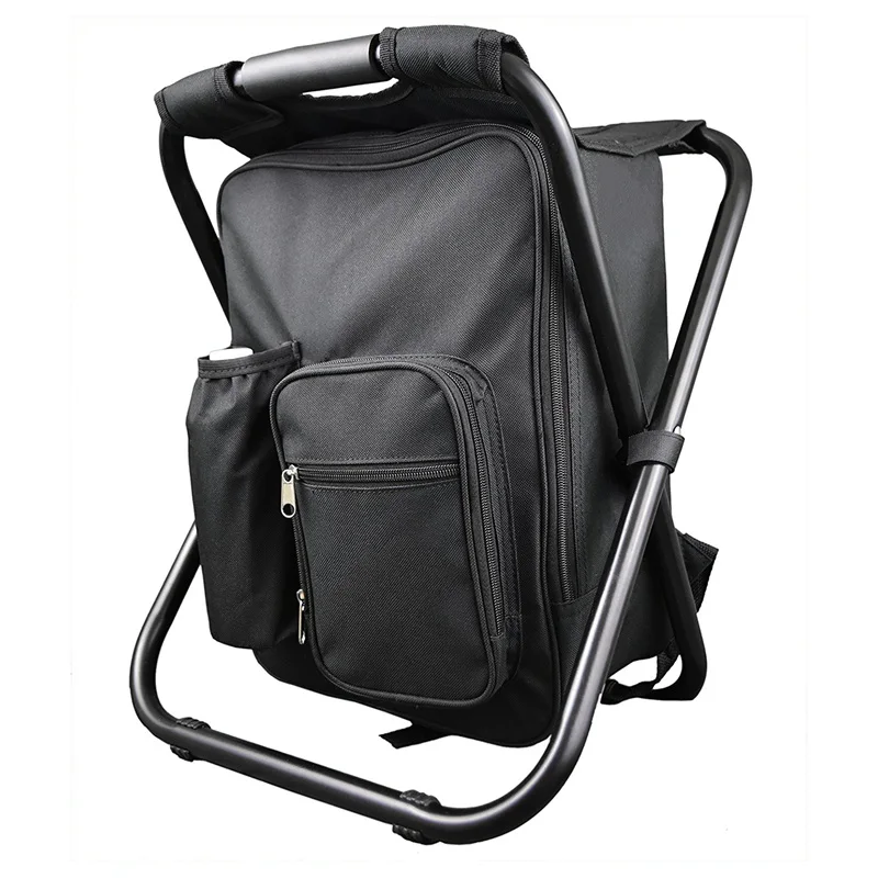 

Backpack Chair Portable Camping Stool Foldable Chair with Double Layer Oxford Fabric Cooler Bag for Fishing Camping House and